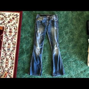 Silver Jean Petite Flares